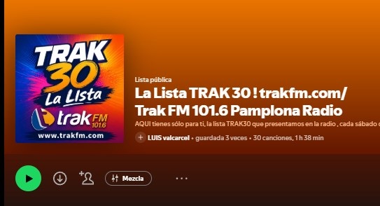 TRAK30 PLAY LIST SPOTIFY